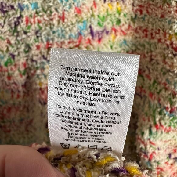 Coldwater Creek Chenille Sleeveless‎ Sweater Rainbow Blend Sz XL Boho 70s - Picture 5 of 7